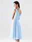  A-line V-neck Knee-length Chiffon Bridesmaid/Wedding Party Dress With Criss-Cross Bodice