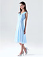 A-line V-neck Knee-length Chiffon Bridesmaid/Wedding Party Dress With Criss-Cross Bodice