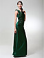  Sheath/ Column V-neck Floor-length Satin Chiffon Bridesmaid Dress
