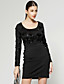  ts langen Ärmeln Pailletten Netzkleid / Damenkleider