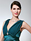  Sheath/Column V-neck Floor-length Chiffon Stretch Satin Bridesmaid/Evening Dress