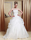  A-line Strapless Scalloped-Edged Neckline Organza Floor-length Wedding Dress