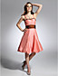  A-line Spaghetti Straps Knee-Length Taffeta Bridesmaid/Wedding Party Dress