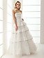 a-line senza spalline livelli pavimento-lunghezza abito da sposa di chiffon
