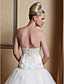  Ball Gown Strapless Chapel Train Wedding Dress