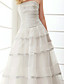  a-line senza spalline livelli pavimento-lunghezza abito da sposa di chiffon