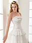  a-line senza spalline livelli pavimento-lunghezza abito da sposa di chiffon