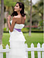  Sheath/Column Scalloped-Edge Neckline Floor-length Organza Wedding Dress