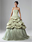 Ball Gown Strapless Floor-length Taffeta Prom Dress