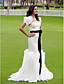  strapless barrido / cepillo tren de organza de raso vestido de novia trompeta / sirena con una envoltura