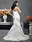  Trumpet/Mermaid Sweetheart Court Train Satin Wedding Dress