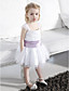  A-line Square Straps Knee-length Tulle Stretch Satin Flower Girl Dress