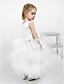  Ball Gown Jewel Tea-length Satin Tulle Flower Girl Dress