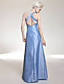  A-line Straps Floor-length Taffeta Evening Dress