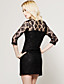  ts manches en dentelle noire robe de trois quart