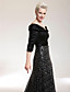  A-line V-neck Court Train Satin And Sequined Evening Dress inspired by Oprah Winfrey at the 83rd Oscar