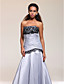  A-line Strapless Sleeveless Floor-length Taffeta Prom Dress