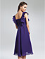  A-line Square Knee-length Chiffon Bridesmaid Dress