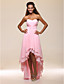  High Low Sweetheart Chiffon Evening Dress With Beadings