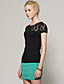 Women's Lace Round Collar Short Sleeve Top