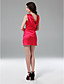  Satin Sheath/Column V-neck Short/Mini Cocktail Dress inspired by Selena Gomez