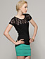  Women's Lace Round Collar Short Sleeve Top