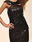  Sheath/ Column Scoop Short/ Mini Sequined Cocktail Dress
