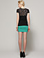  Women's Lace Round Collar Short Sleeve Top