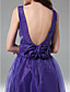  A-line Bateau Knee-length Organza Bridesmaid Dress