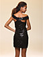  Sheath/ Column Scoop Short/ Mini Sequined Cocktail Dress