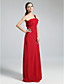  Sheath/Column One Shoulder Off-the-shoulder Floor-length Chiffon Bridesmaid Dress