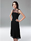  A-line Bateau Knee-length Chiffon Cocktail Dress