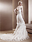 Trumpet/Mermaid Sweetheart Chapel Train Lace Wedding Dress