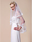  Beautiful Two-tier Fingertip Length Wedding Veil With Lace Applique Edge