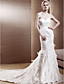  Trumpet/Mermaid Sweetheart Chapel Train Lace Wedding Dress