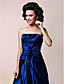  A-line Strapless Floor-length Side-Draped Taffeta Mother of the Bride Dress With A Wrap