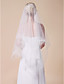  Two-tier Fingertip Wedding Veil With Lace Applique Edge