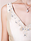  A-line V-neck Floor-length Taffeta Mother of the Bride Dress