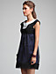  TS Stereoscopic Decoration Cape Sleeves Organza Dress