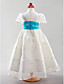  A-line Jewel Floor-length Organza Satin Flower Girl Dress