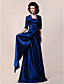  A-line Strapless Floor-length Side-Draped Taffeta Mother of the Bride Dress With A Wrap
