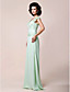  A-line V-neck Floor-length Chiffon Mother of the Bride Dress With Appliques