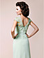  A-line V-neck Floor-length Chiffon Mother of the Bride Dress With Appliques