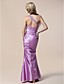  Trumpet/ Mermaid One Shoulder Floor-length Beaded Taffeta Evening Dress