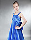  Sheath/ Column Straps Floor-length Elastic Silk-like Satin Junior Bridesmaid Dress