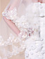  One-tier Cathedral Wedding Veils With Lace Applique Edge