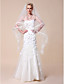  One-tier Waltz Wedding Veils With Lace Applique Edge
