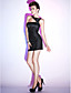  Sheath/Column Straps Short/Mini Taffeta Cocktail Dress