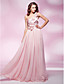  Sheath/Column One Shoulder Floor-length Chiffon And Stretch Satin Evening Dress