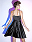  A-line Spaghetti Straps Knee-length Satin Cocktail Dress